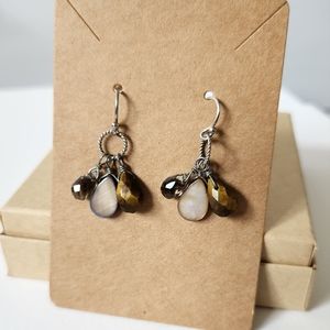 Triple stone earrings - sterling silver